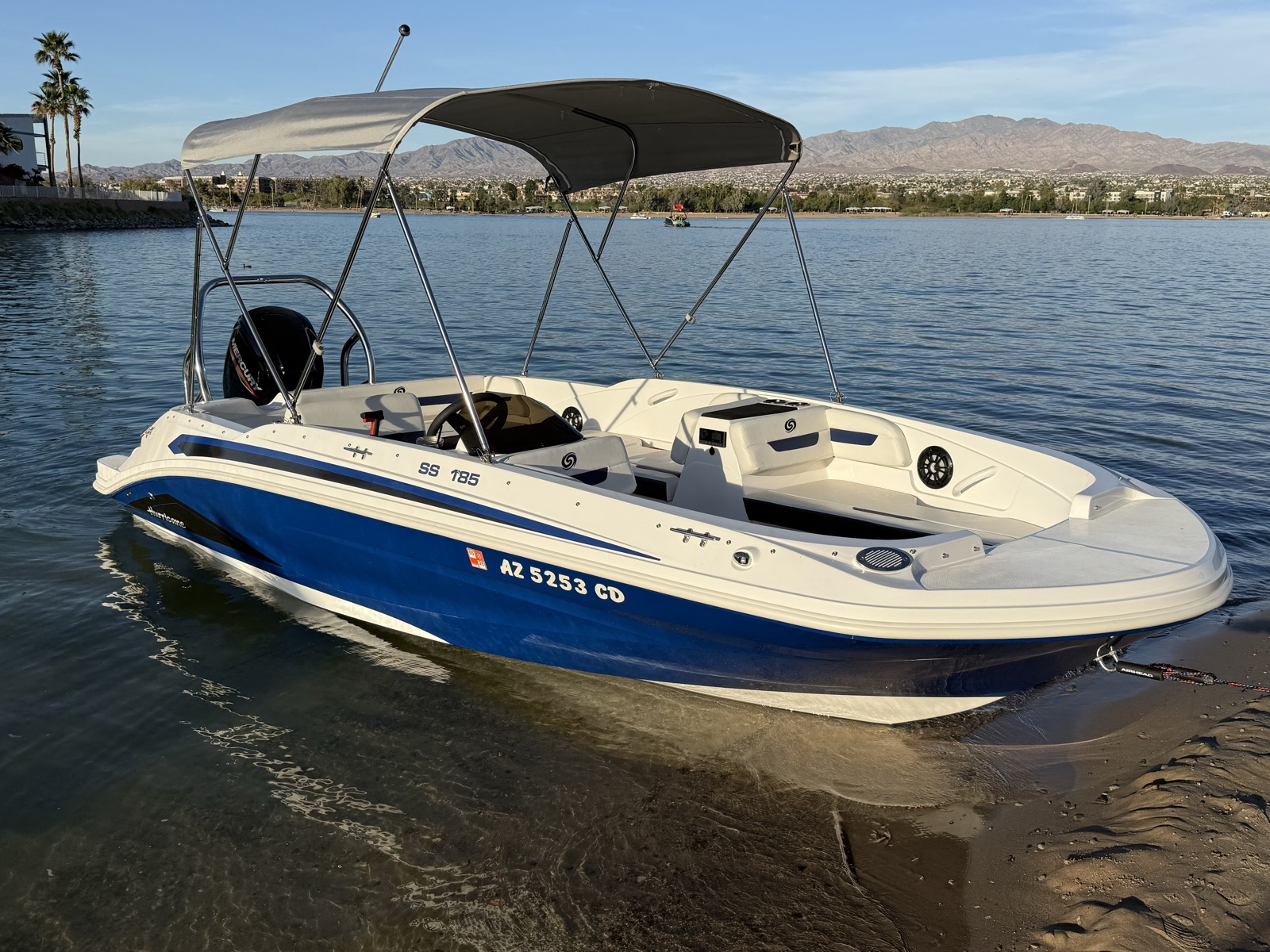 2025 Hurricane 20' Deck Boat 115hp Mercury rental at Lake Havasu City, AZ