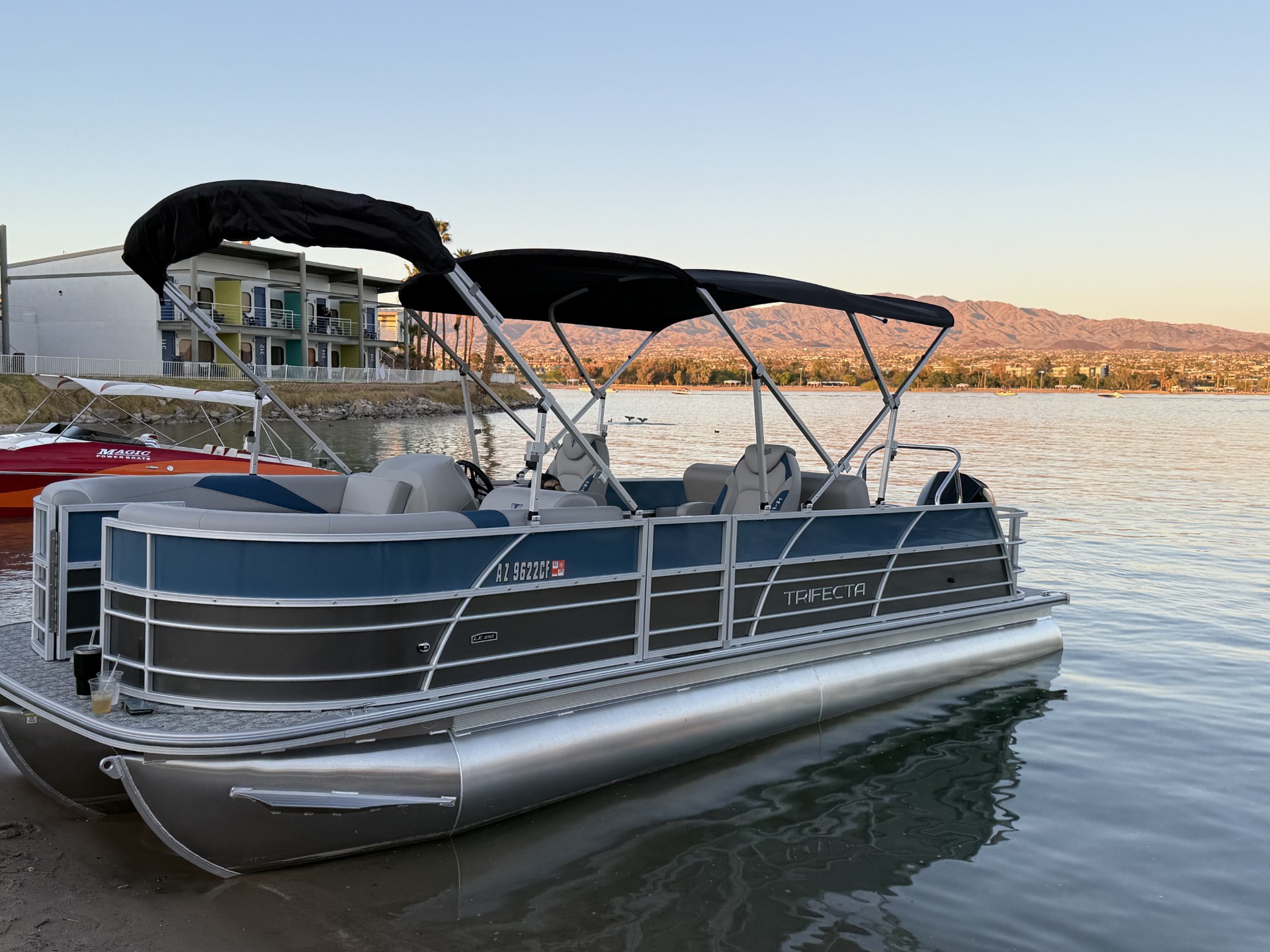 2025 Trifecta 200hp Mercury (Blue) rental at Lake Havasu City, AZ